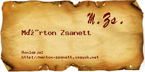 Márton Zsanett névjegykártya